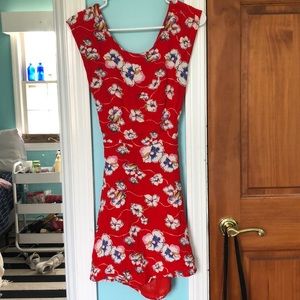 Floral Open Back Cut Out Tie Knot Dress